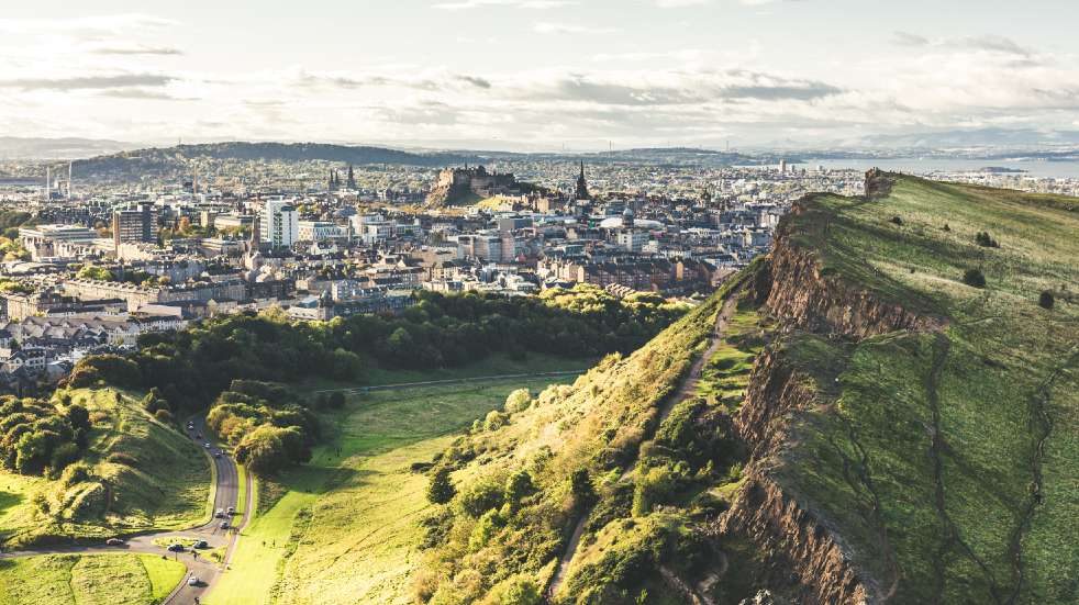 Free events in March aerial view of Edinburgh